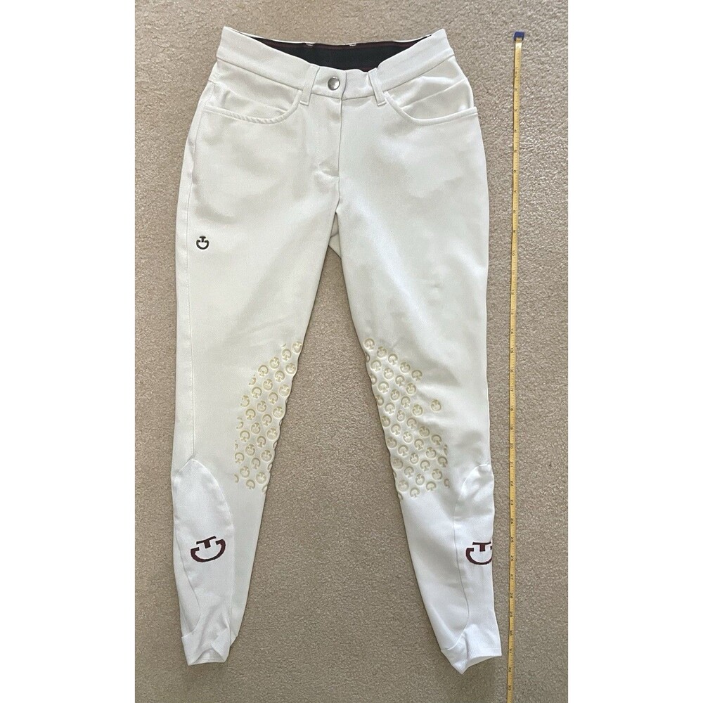 Women’s Cavalleria Toscana White Silicone Knee Patch Riding Breeches IT36
